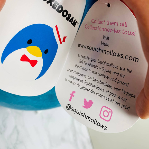 Squishmallows Hello Kitty Tuxedosam Sam 12" Penguin Plush Sanrio Blue Bowtie - Picture 8 of 9